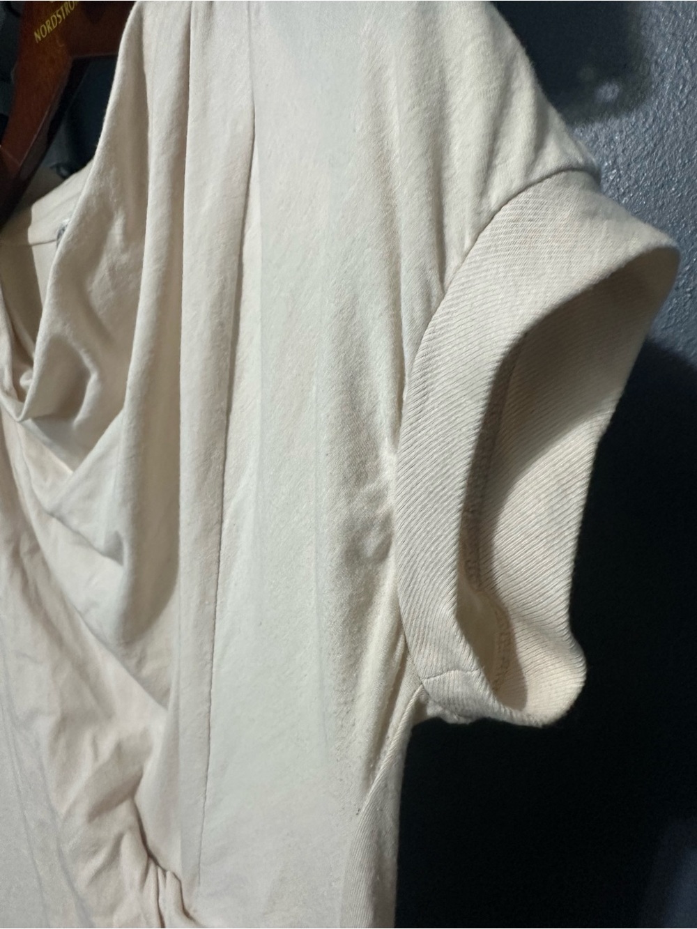 Brunello Cucinelli Cream Draped Cowl Short-Sleeve Top - Picture 4 of 8